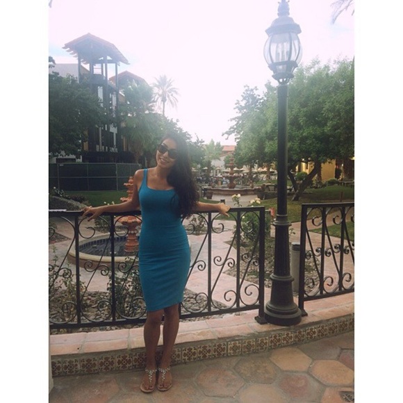 Zara Turquoise Mini Dress - Picture 1 of 2